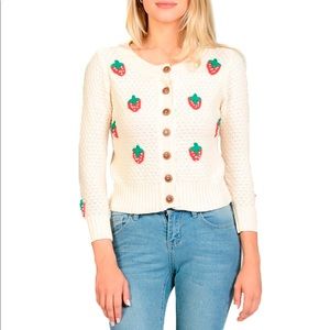 ModCloth strawberry cardigan xs